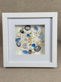 Blue & White Coastal Seashell Art