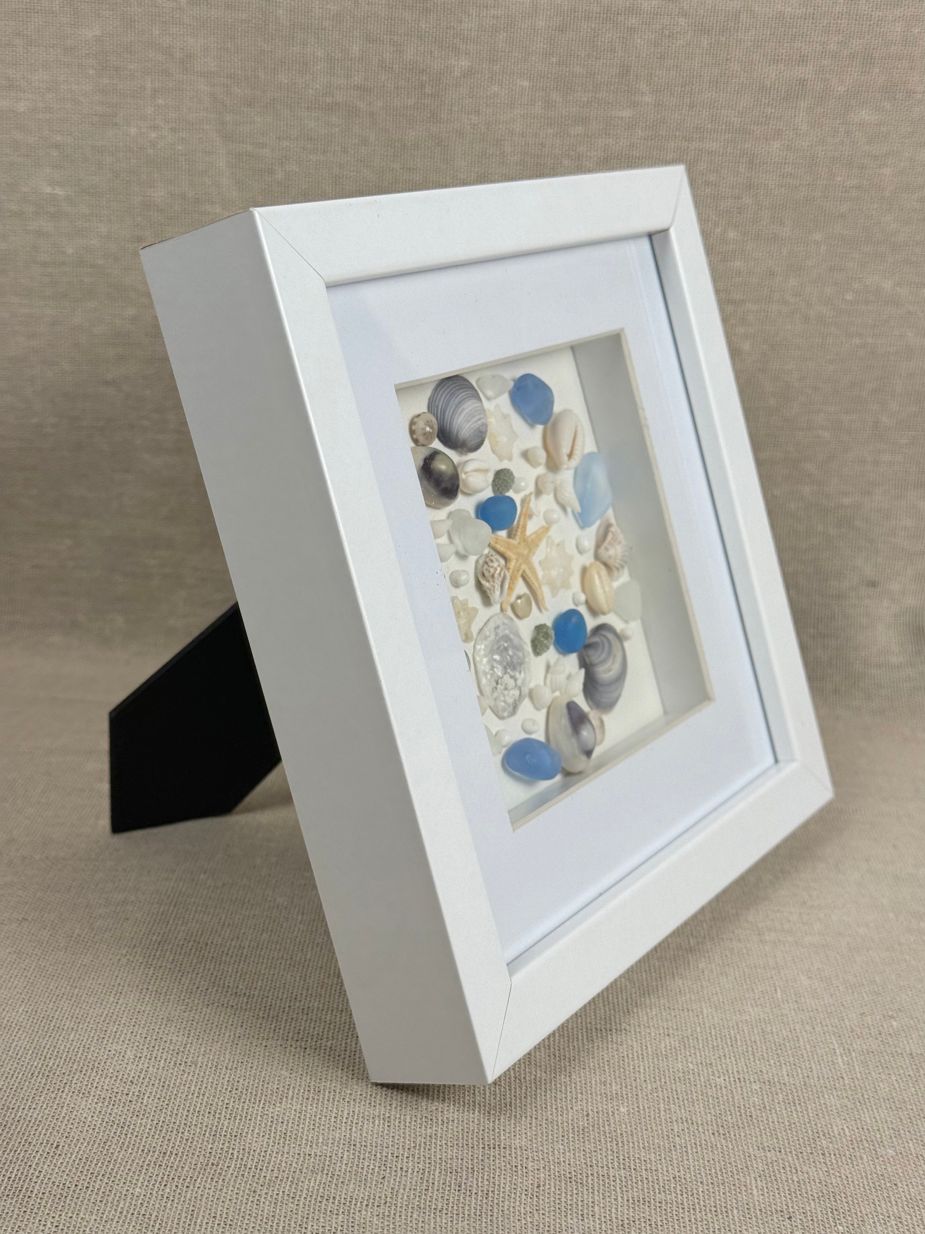 Blue & White Coastal Seashell Art
