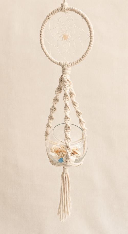 Coastal Hanger with Dreamcatcher (Rose Quartz)